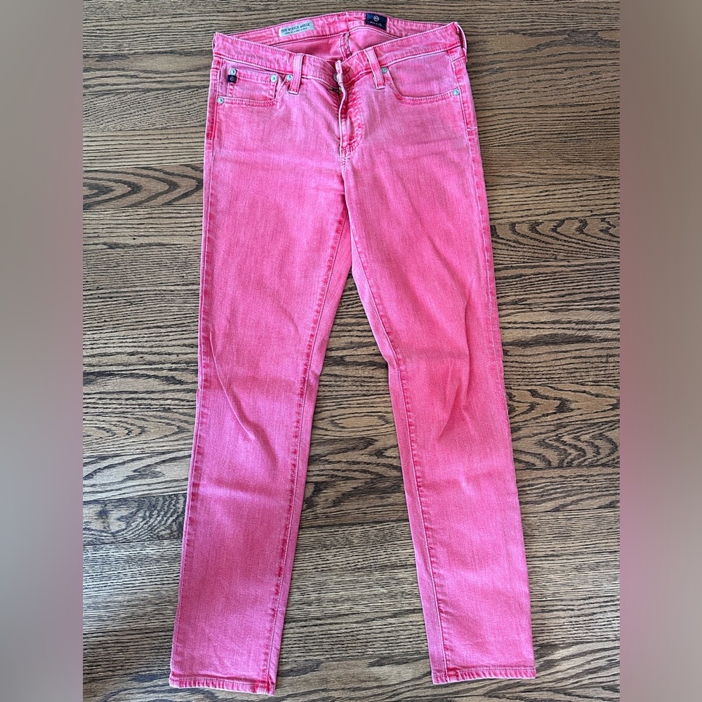 AG size 27 red Stevie style jeans